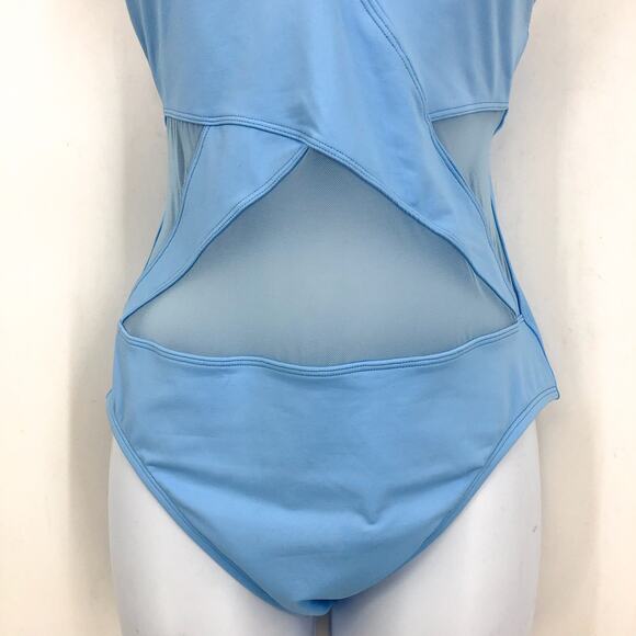 BLEU ROD BEATTIE Don’t Mesh with Me V-Neck One-Piece Swimsuit Size 8 Blue NWT - Picture 5 of 11